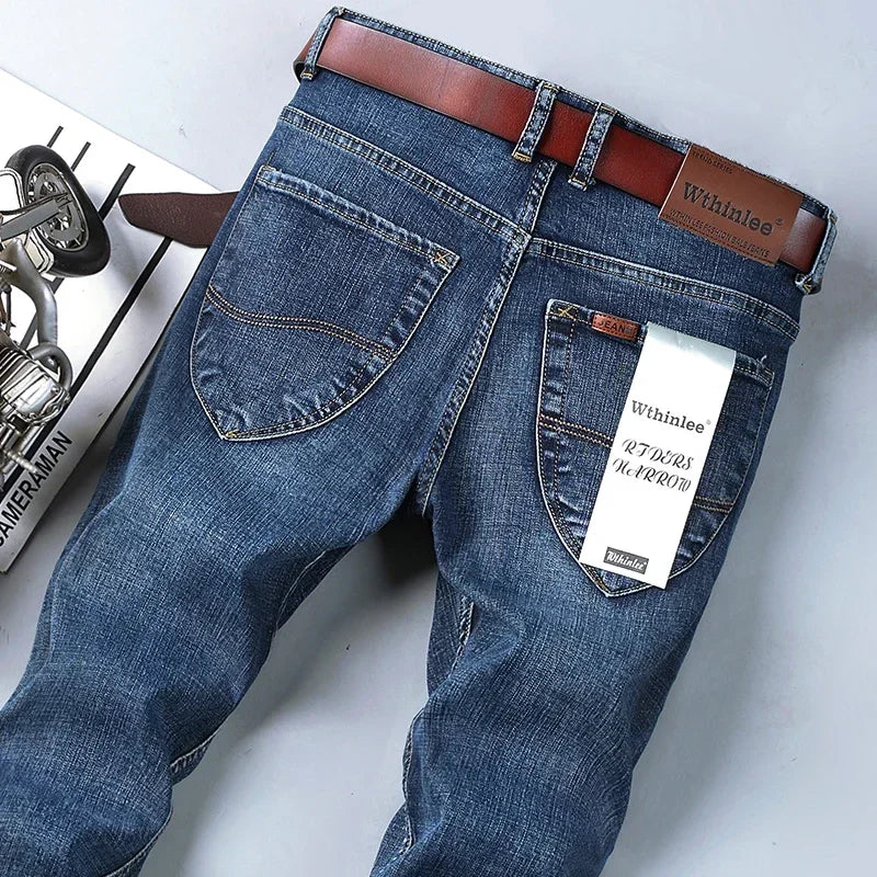 Mens High Quality Jeans Fashion Straight Denim Pants Men Classic Casual Jeans Male Plus Size Denim Trousers Ripped Jeans 28-40 - You Offer