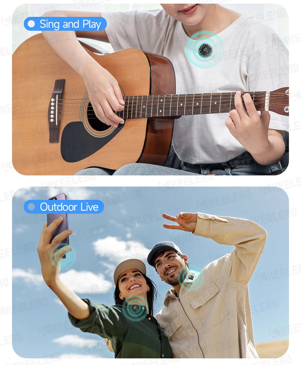 Mini Wireless Lavalier Microphone Bluetooth Magnetic Mic for Iphone Android Mobile Live Streaming Recording Vlog Video, Gaming
