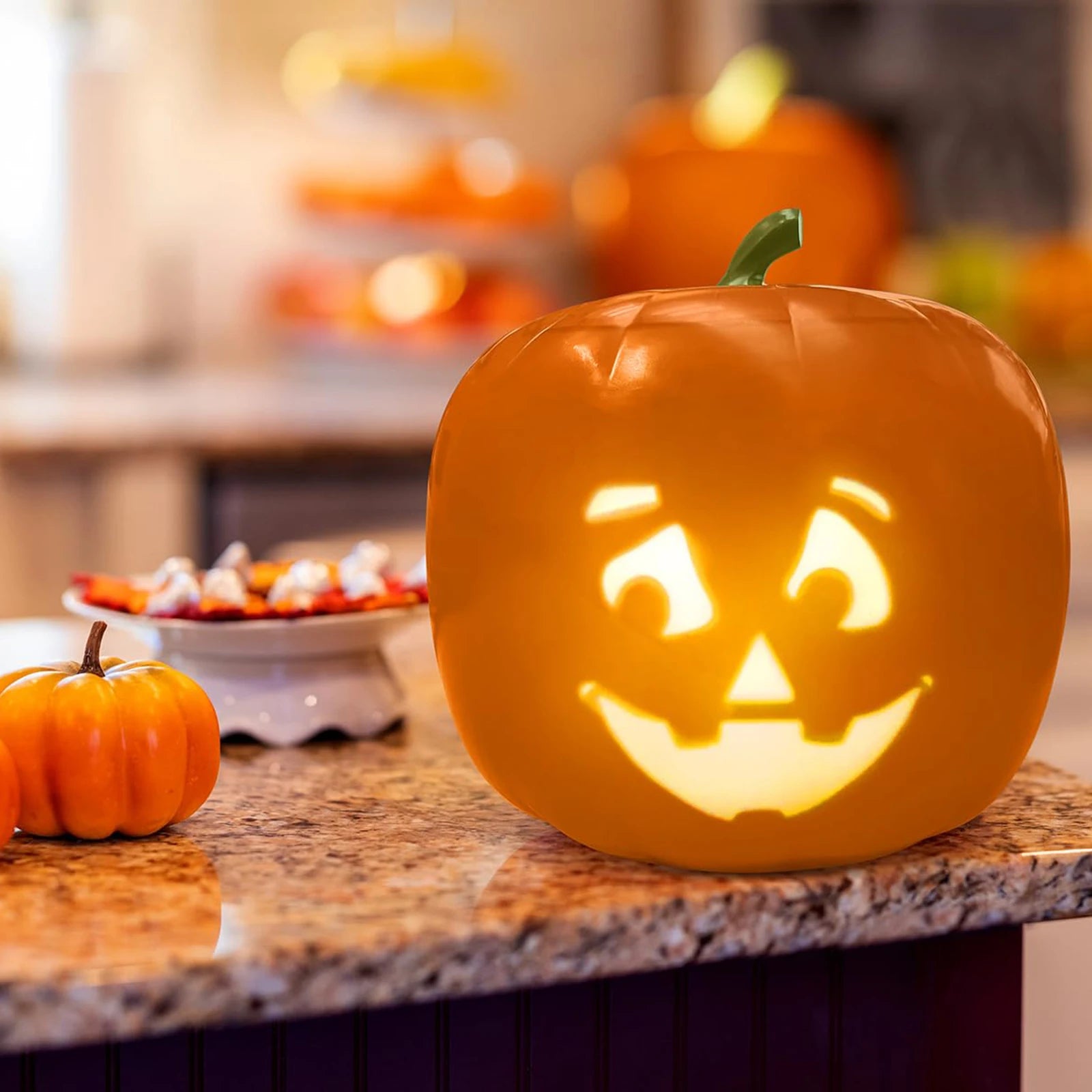 Funny Halloween Pumpkin Flash Talking Singing Animated LED Pumpkin Lamp Projection Lamp Projector Inside for Home Party Decor