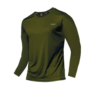 Summer Ice Silk Long Sleeve T-Shirt Men 2025-26 New Quick Dry Breathable Air Conditioning Outdoor Sun Protection Running Outer Wear