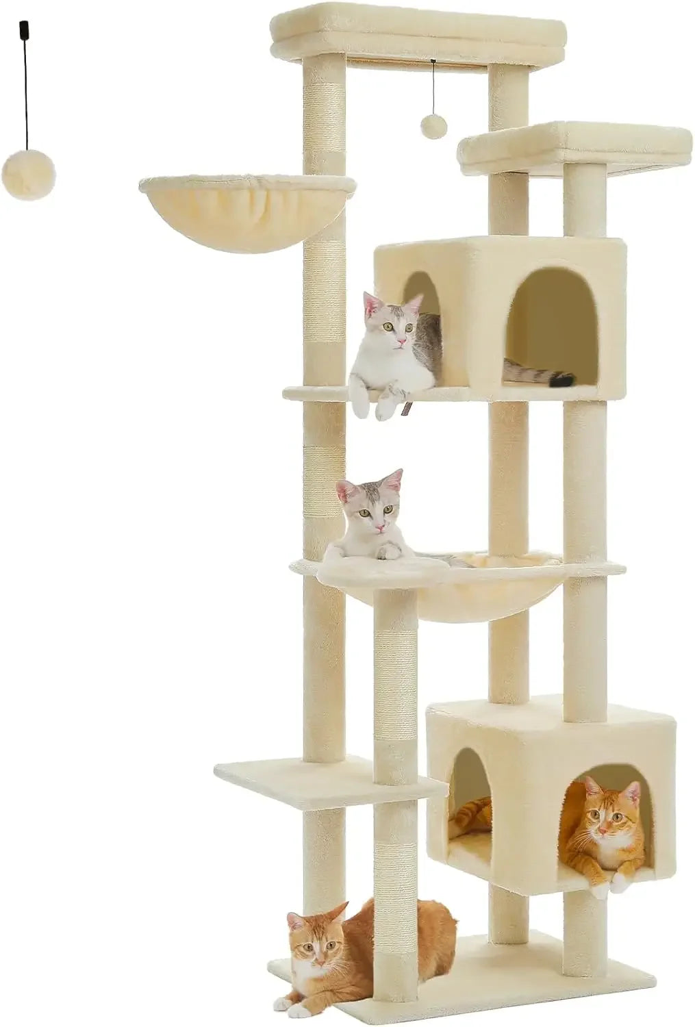 69-Inch Gothic Cat Tree for Indoor Large Cats With Super Large Hammock, Tall Climbing Tower, Scratching Posts
