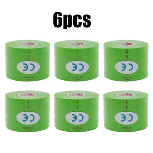 1/6pcs Breathable Cotton Kinesiology Tape Sports Elastic Roll Adhesive Muscle Bandage Knee Elbow Protector Injury Pain Care Tape