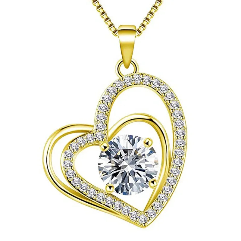 CAOSHI Eternal Heart Shaped Necklace Sparkling Zirconia Accessories for Lady Chic Simple Style Jewelry Romantic Confession Gifts - You Offer