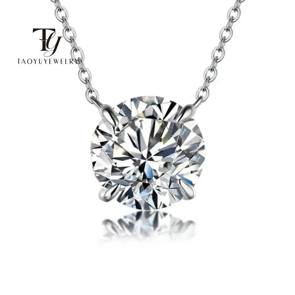 Moissanite Dia 6.5mm 0.5-5CT Woman Pendant Sier Necklace For Women Chains Party Bridal Fine Jewelry 925sterling Silver Necklace - You Offer