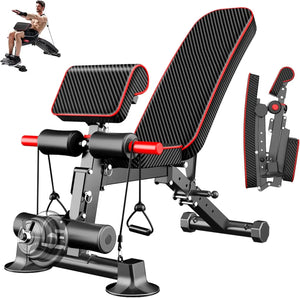 Adjustable Weight Bench Utility Workout Bench for Home Gym Foldable Incline Decline Benches for Full Body Workout Maximum Weight
