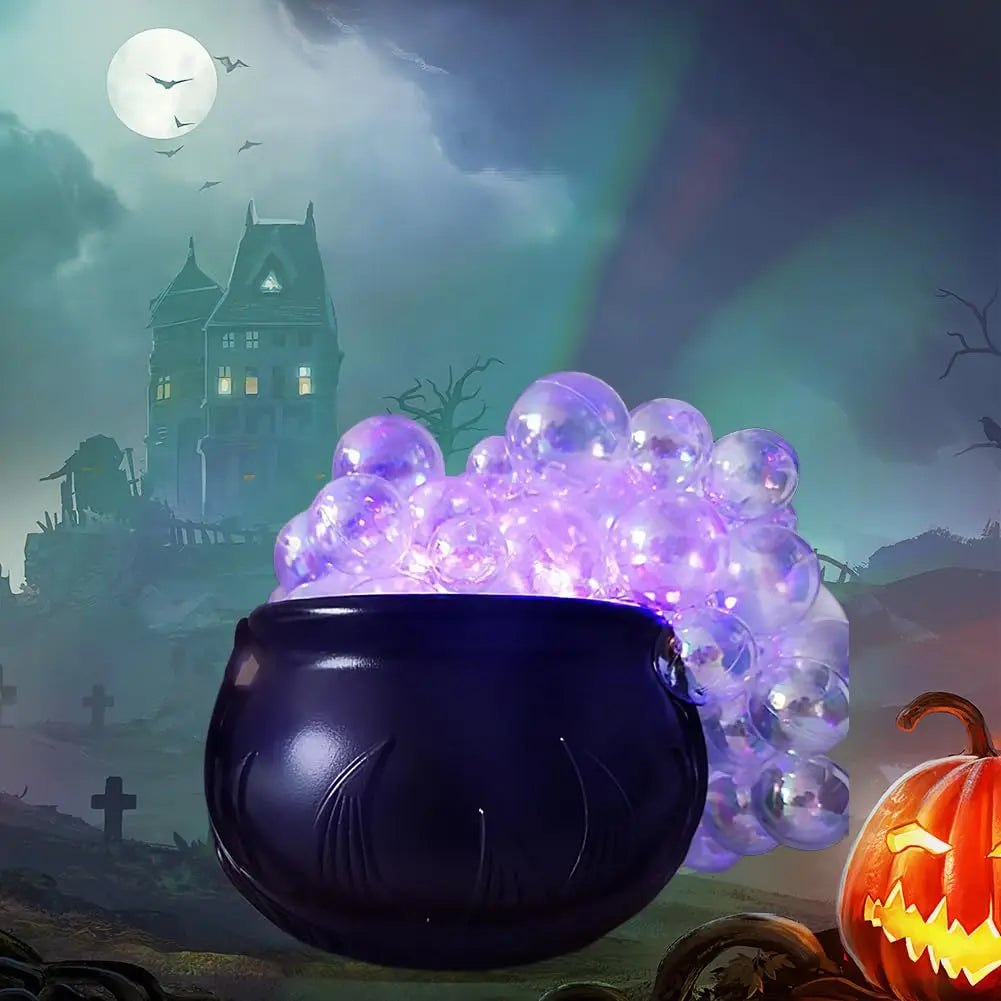 Mini 6 inches DIY Bubbling Cauldron Set Halloween Decorations Indoor ,Black Plastic Bowl Decoration for Home Kitchen Party Table