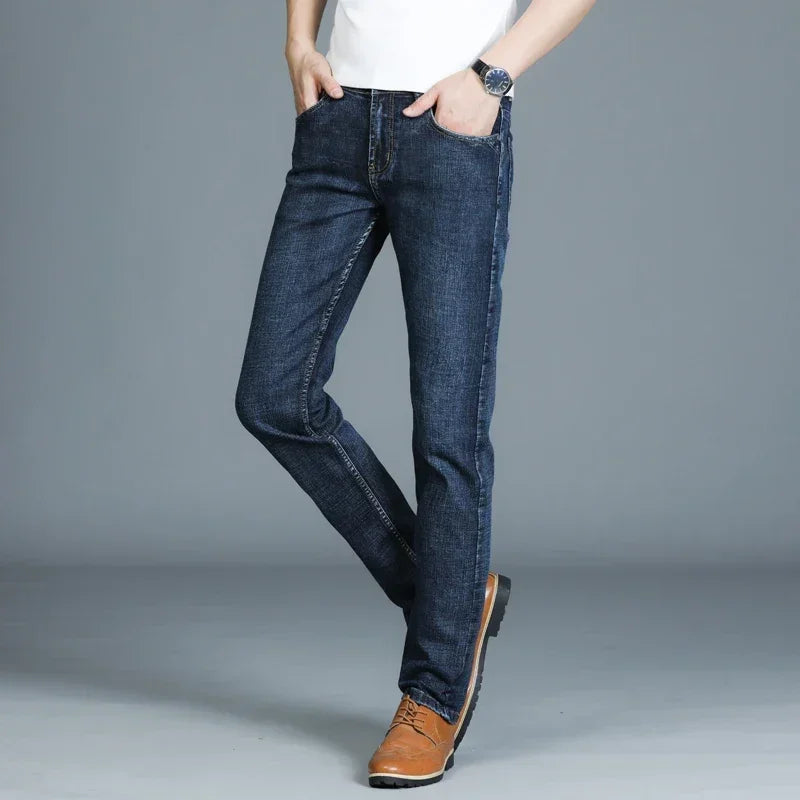 Mens High Quality Jeans Fashion Straight Denim Pants Men Classic Casual Jeans Male Plus Size Denim Trousers Ripped Jeans 28-40 - You Offer