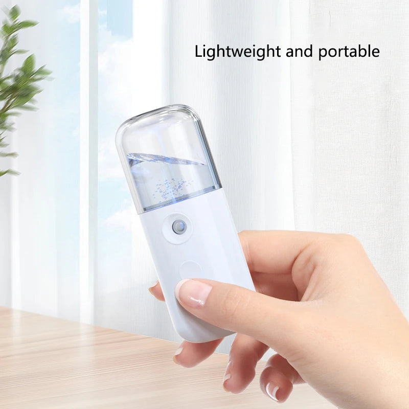 Mini Facial Nano Mist Sprayer Handy Nano Cool Spray Face Mister Steamer ,Moisturizing and Hydrating for Skin Care, Makeup