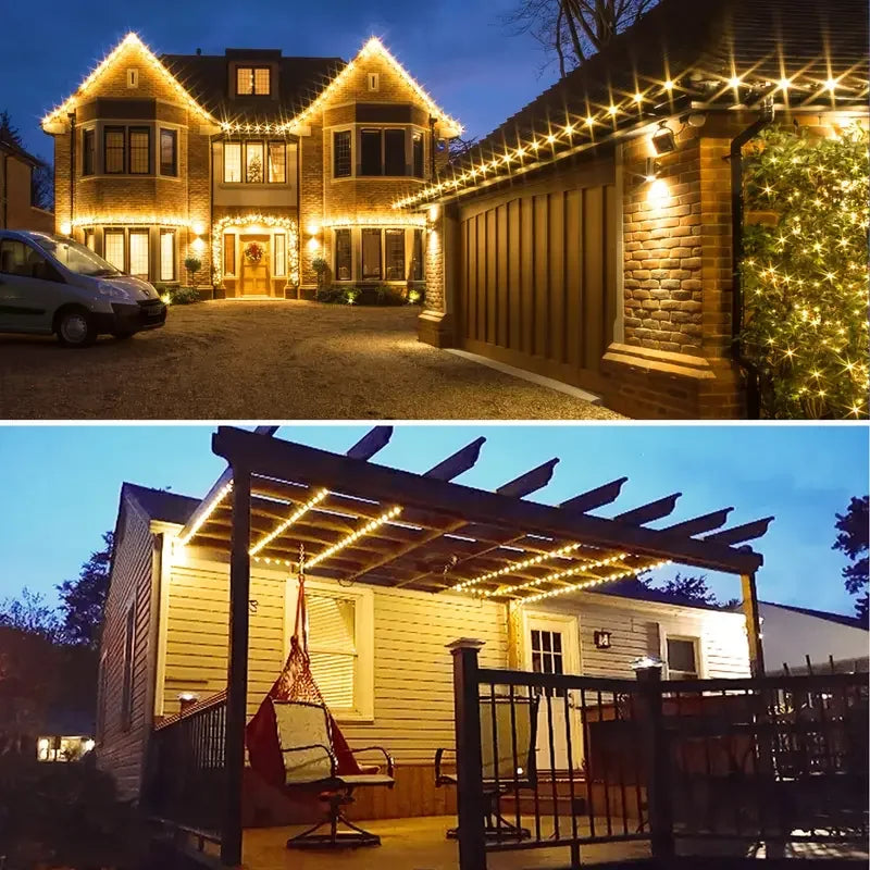 Led Solar Fairy String Lights 8 Modes Christmas Led Light Outdoor Garden Patio Wire Garland Light Christmas Lights
