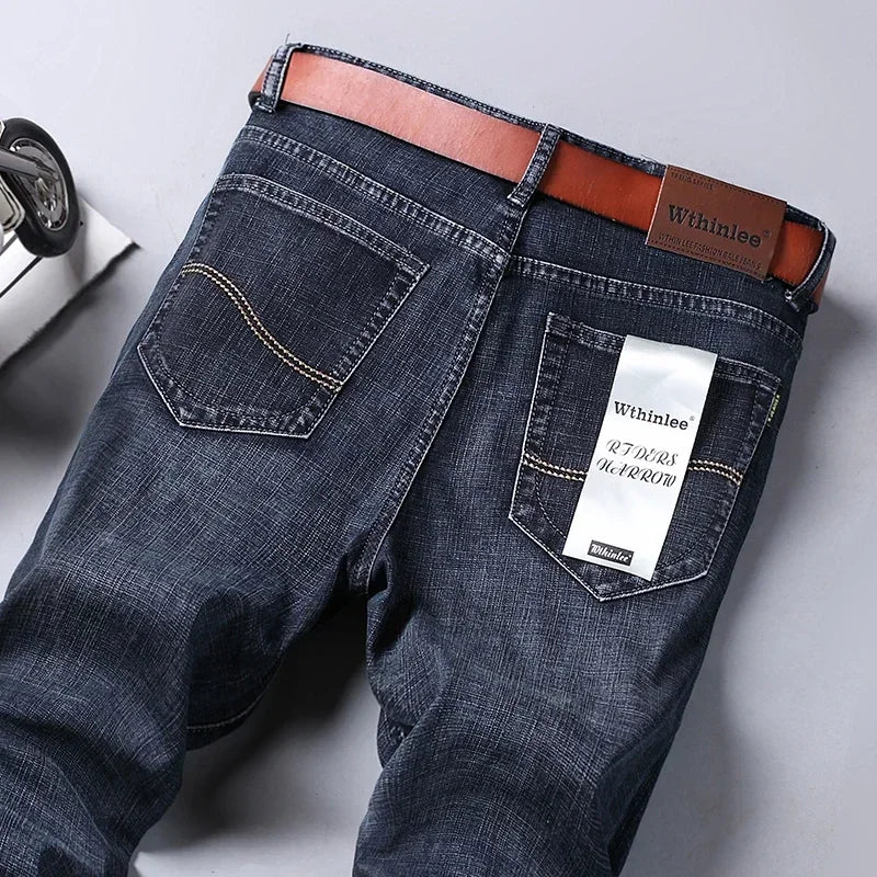 Mens High Quality Jeans Fashion Straight Denim Pants Men Classic Casual Jeans Male Plus Size Denim Trousers Ripped Jeans 28-40 - You Offer