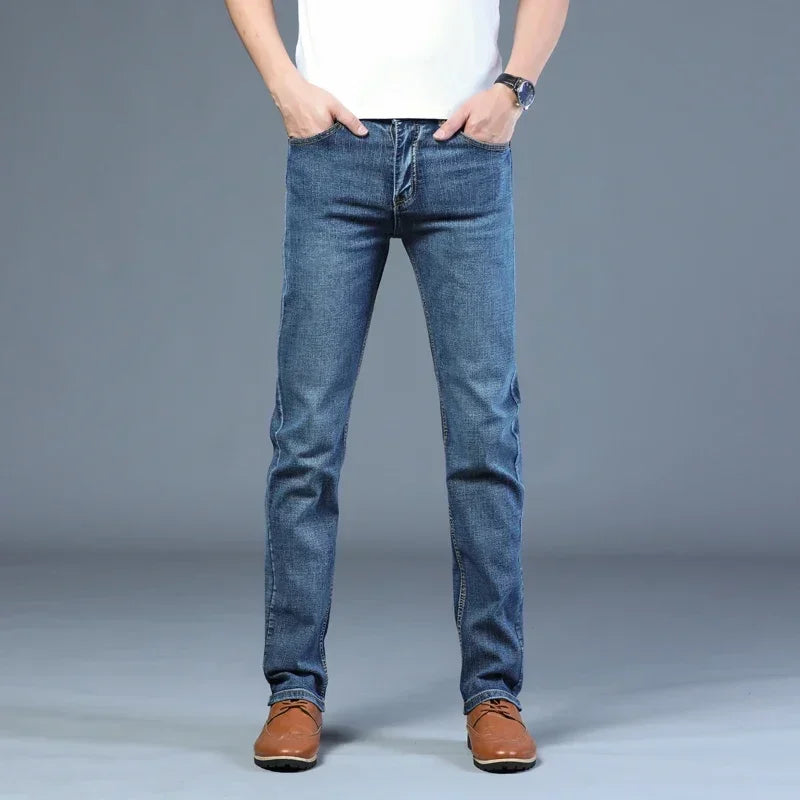 Mens High Quality Jeans Fashion Straight Denim Pants Men Classic Casual Jeans Male Plus Size Denim Trousers Ripped Jeans 28-40 - You Offer