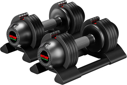 Dumbbell,22LBS 44LBS 52LBS Dumbbell Set with Tray for Fitness, Fast Adjust Weight by Turning - You Offer