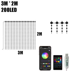 RGBIC Curtain Light String USB Plug Remote Control LED Curtain Light APP Bluetooth Control String Lights for Room Decorations