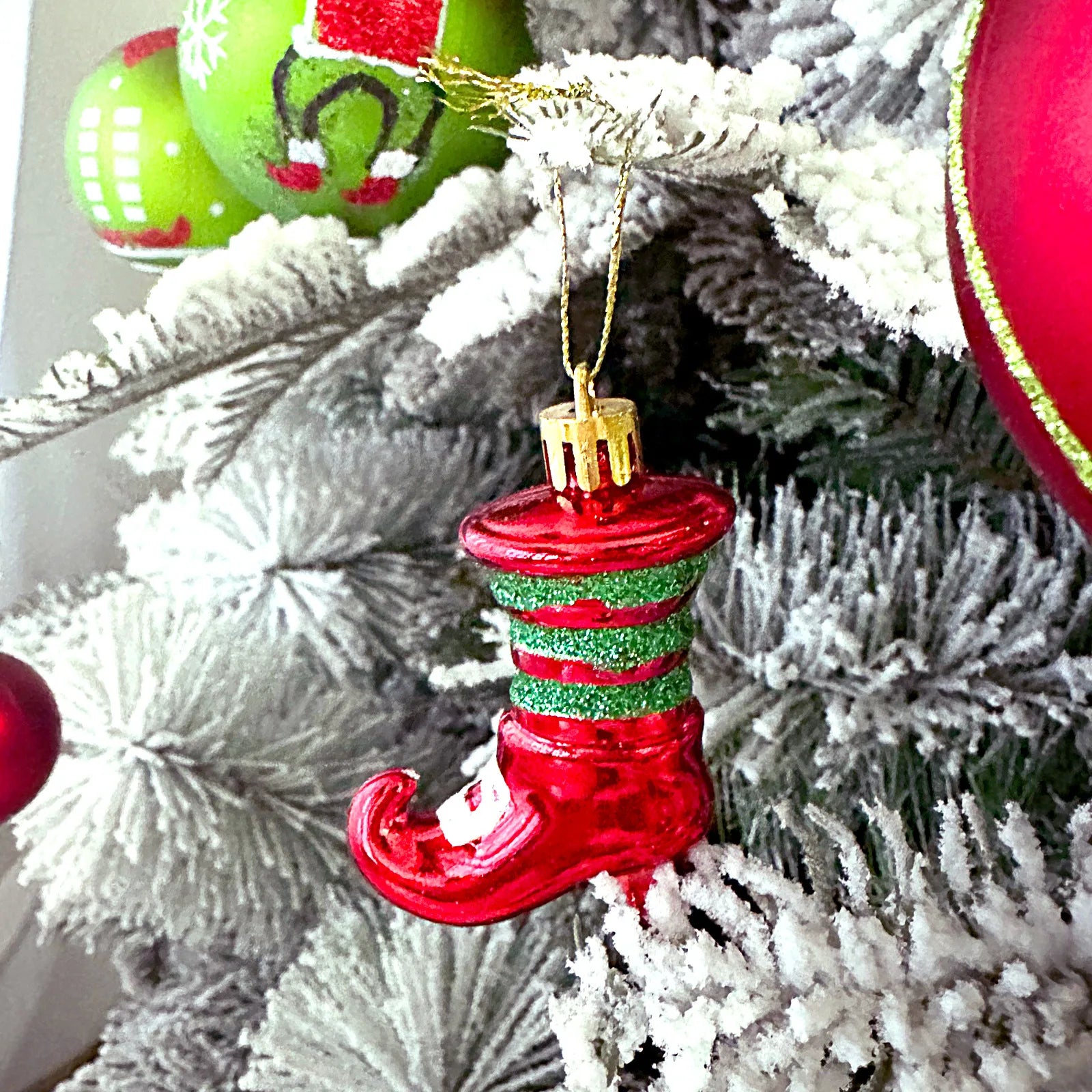 Green Painted Christmas Ball Decorations Green Monster Xmas Tree Ornaments Green Painted Xmas Ball Set Christmas Home Decor
