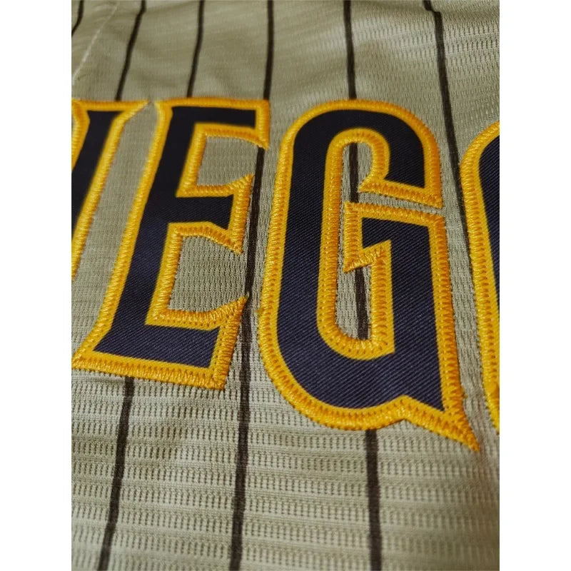 Custom Name And Number Men's Embroidery Baseball Jersey San Diego Personalized Short Sleeve Button Down Breathable DIY Shirts