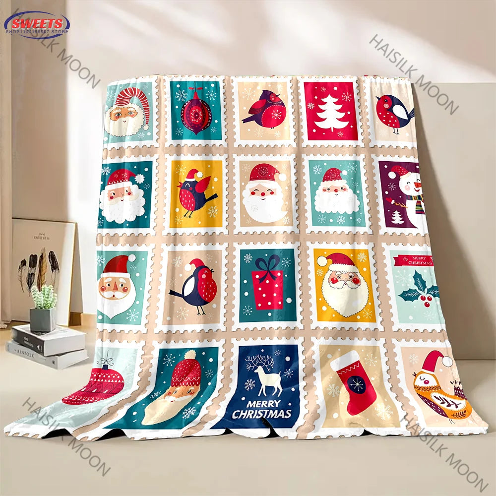2025 New Christmas Theme Blanket Warm Soft Comfortable Home Travel Blanket Sofa Bedding Cover Blanket Christmas Gift for Friend
