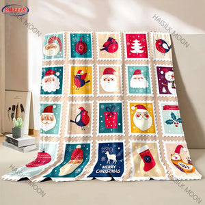 2025 New Christmas Theme Blanket Warm Soft Comfortable Home Travel Blanket Sofa Bedding Cover Blanket Christmas Gift for Friend