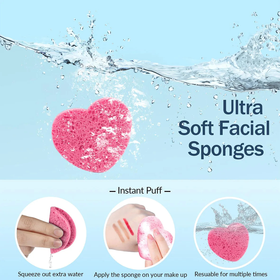 50pcs  Compressed facial sponge washcloth   For makeup removal and exfoli facial cleansing ation Mask; makeup remover