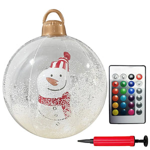 60cm Giant Inflatable Christmas Balls Light Up PVC Big Balls Xmas Tree Decorations Outdoor Holiday Yard Lawn Christmas Balloon