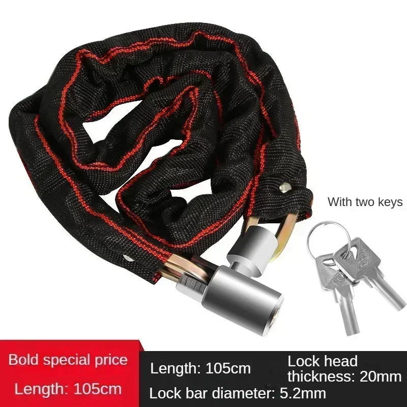 Bicycle Lock Extra Long Thickened Anti-Theft Chain Lock Bicycles Electric Vehicles Password Protection Mountain Bike Lock Lock - You Offer
