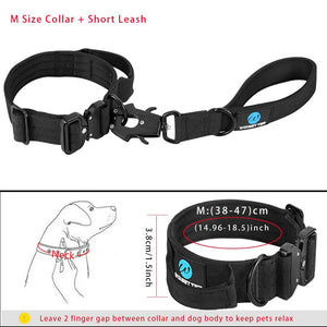 Tactical dog collar leash set leash handle military can dur nylon pit dog, medium large walking training pet accessories