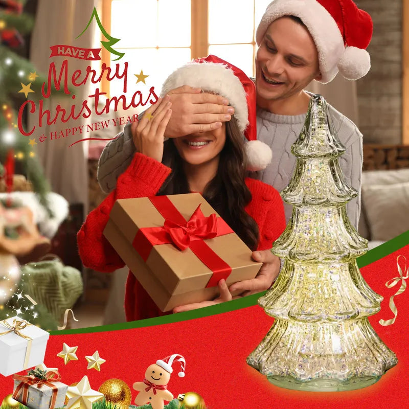 Pretty Christmas Tree Crystal Glass Christmas Tree Ornaments for Table Top Centerpiece Mantel Window 2026 Christmas Gifts