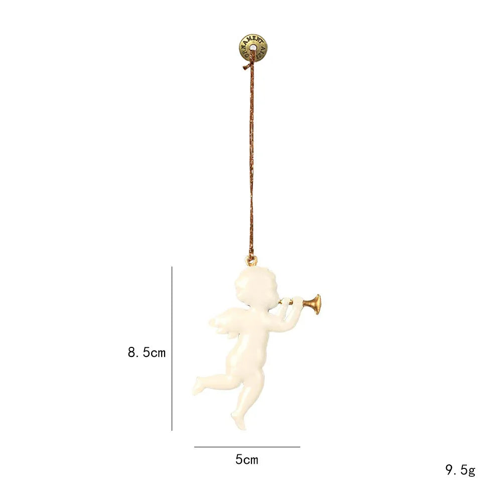 Nordic Christmas Hanging Decoration Cartoon Soldiers Angel DIY Drop Ornaments Double-sides Iron Art Xmas Tree Ornament