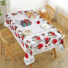 Christmas Poinsettia Waterproof Tablecloth New Year Party Decor Washable Rectangle Tablecloth Wedding Table Navidad Decorations