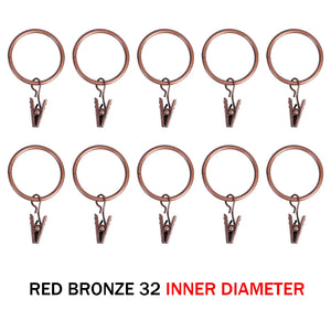 10-50pcs Metal Curtain Rod Clip Drapery Rings Hooks Retro Bathroom Decorative Hat Towel Hats Hanging Clamps Shower Curtain Clips