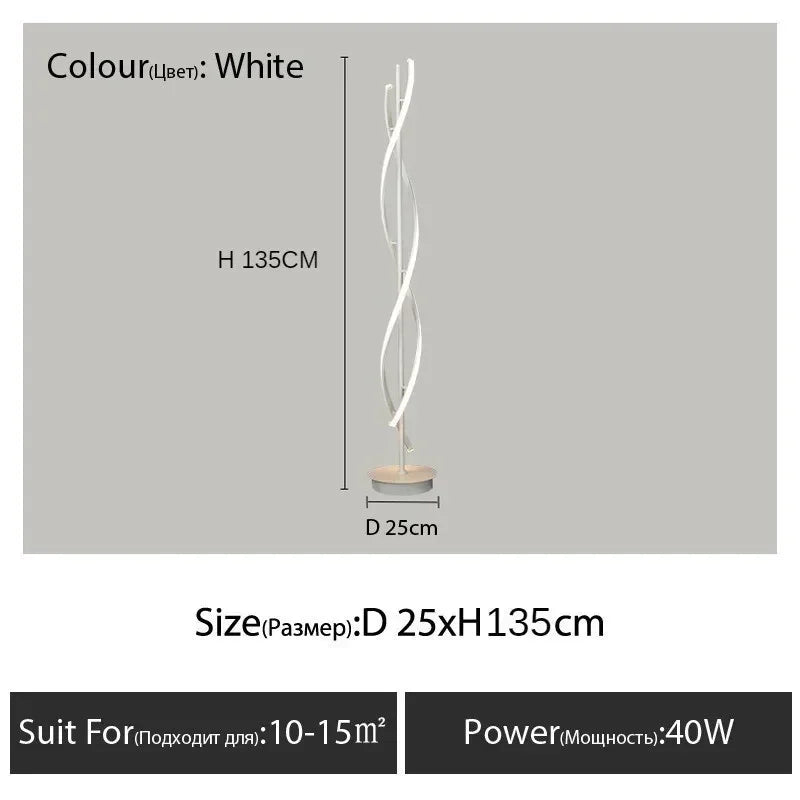 Minimalist creative floor lamp, bedroom living room personalized atmosphere lamp,Nordic minimalist LED circular curve floor lamp