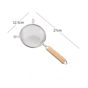 1/3pcs Kitchen baking steel flour sieve kitchen soy milk juice filter sieve filter oil spoon hand-held binaural mesh colander