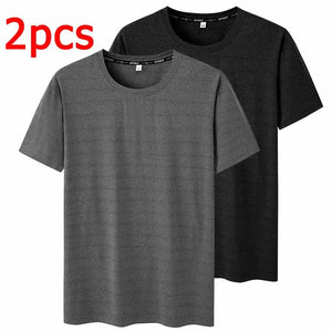 Plus Size T-Shirt Men 5XL 6XL 7XL 110-175kg Sport Quick Dry Breathable Running Gym Tees Round Neck Short Sleeve Oversized Tops