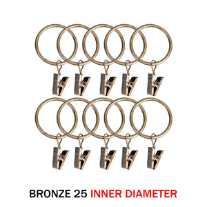 10-50pcs Metal Curtain Rod Clip Drapery Rings Hooks Retro Bathroom Decorative Hat Towel Hats Hanging Clamps Shower Curtain Clips