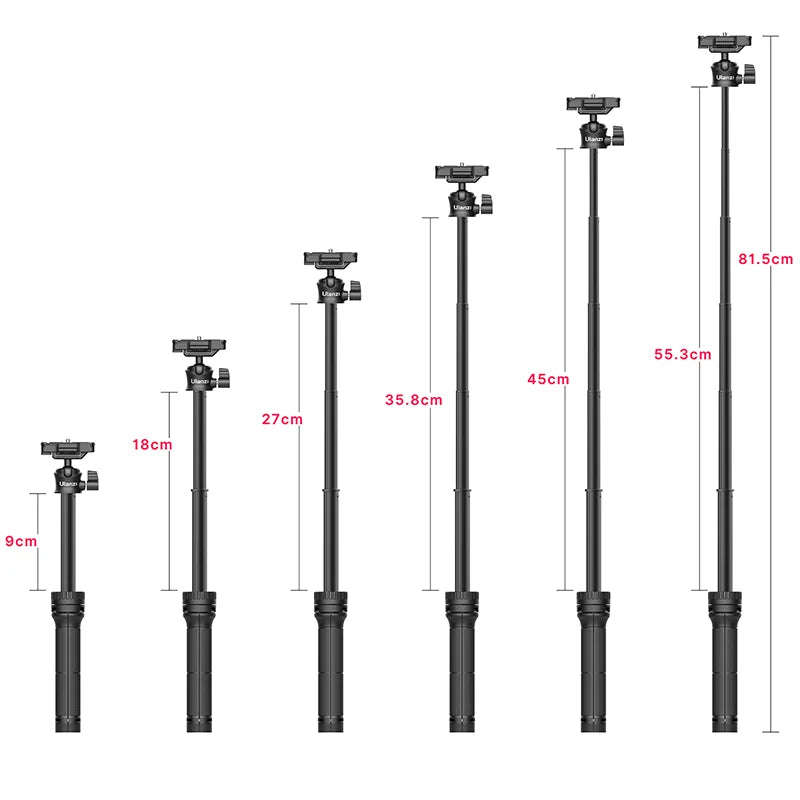 Ulanzi MT-34 81.5CM Extendable Tripod for Phone Camera DSLR 2in1 Tripod Selfie Stick With Phone Holder Ballhead 1/4'' Port