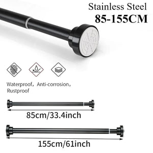 50-260CM Adjustable Curtain Rod No Drilling Telescopic Shower Curtain Pole for Balcony Bathroom Wardrobe Rod Clothes Drying Rack