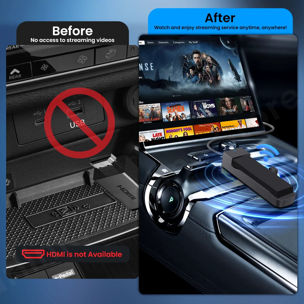 CarlinKit Firedrive Link Wired Carplay to HDMI for Fire Tv Stick Fire Tv Stick Lite HD 4K 4K Max Youtube Netflix Prime Video - You Offer