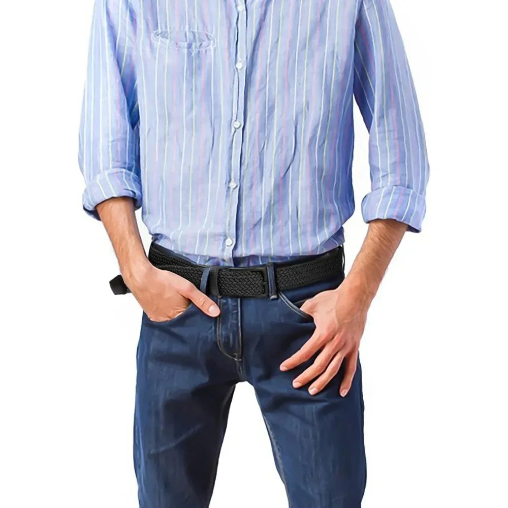Elastic Braided Stretch Mens Golf Casual Jeans Belts Woven 1 3/8" Nylon Work Belts for Men Pants Shorts - You Offer