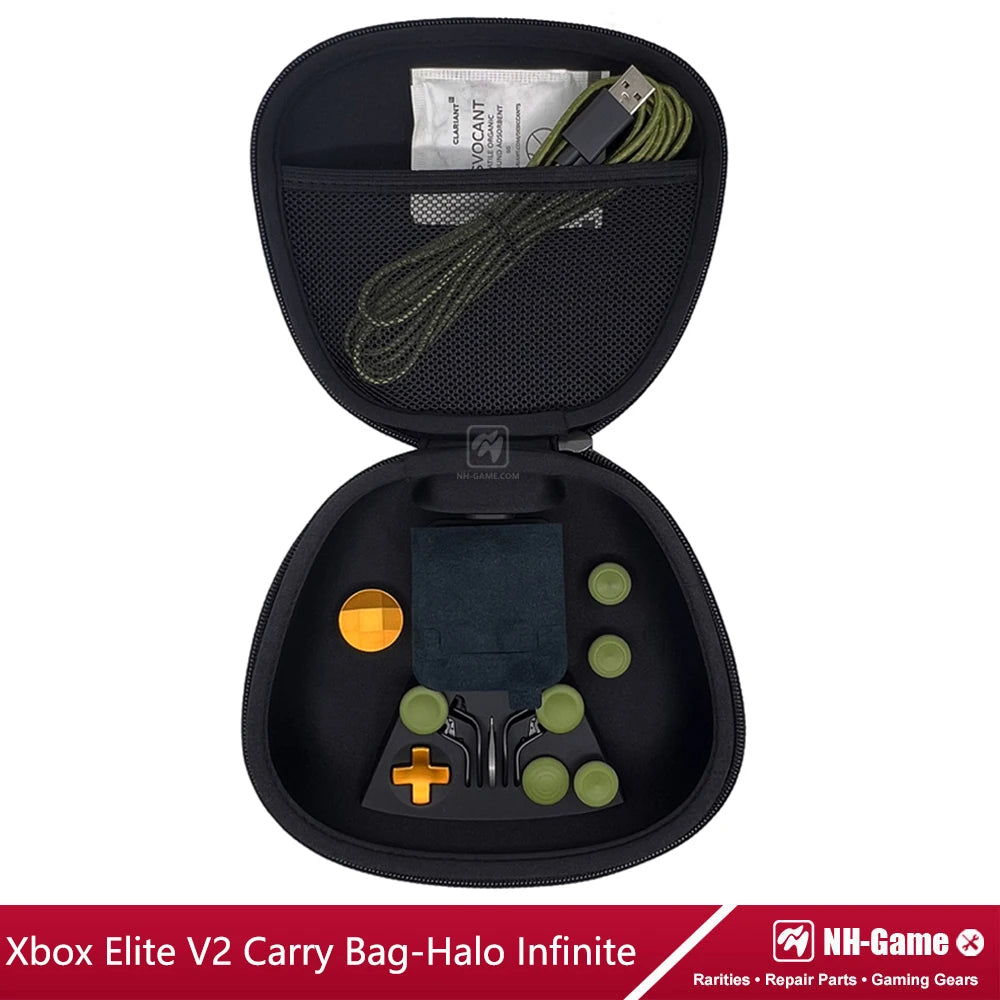 Replacement Housing Shell Kit For Xbox Elite Series 2 Controller Front Case Back Cover LB RB Bumper Button Grips Carry Bag