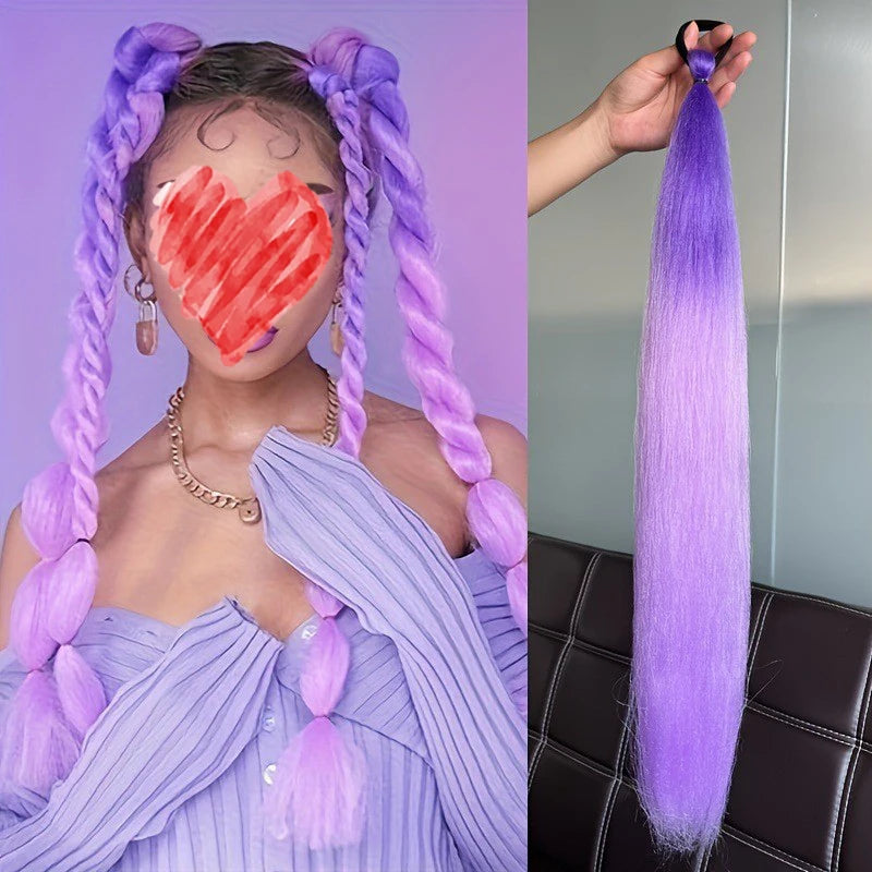 Synthetic Straight Ponytail with Hair Tie Hot Anime Kpop Hunter Cosplay Costumes Wig Ponytail Hood for Women Men