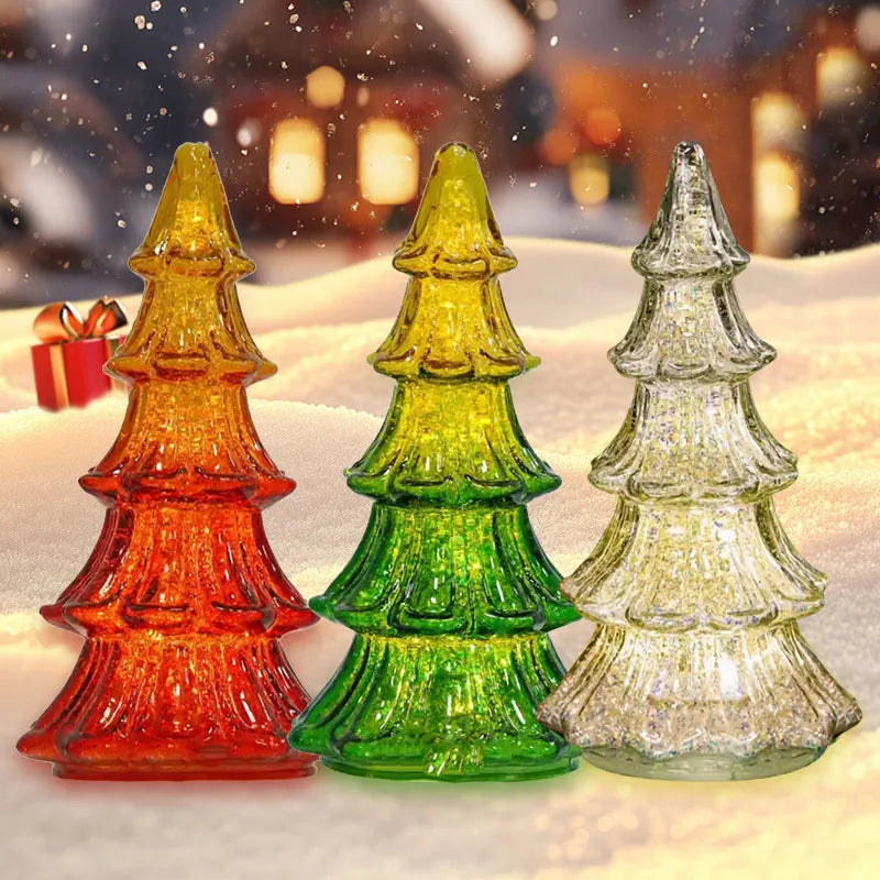 Pretty Christmas Tree Crystal Glass Christmas Tree Ornaments for Table Top Centerpiece Mantel Window 2026 Christmas Gifts