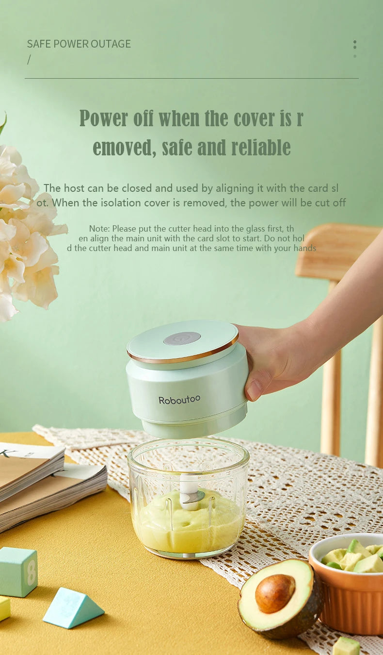 Mi Glass Electric Garlic Crusher Portable Fresh Meat Chopper USB Charging Ginger Chili Vegetable Masher Machine Kitchen Tool