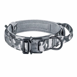 Military Tactical Dog Collar Nylon Adjustable Durable German Shepherd for Medium Large Outdoor Walking Training Pet Supplies