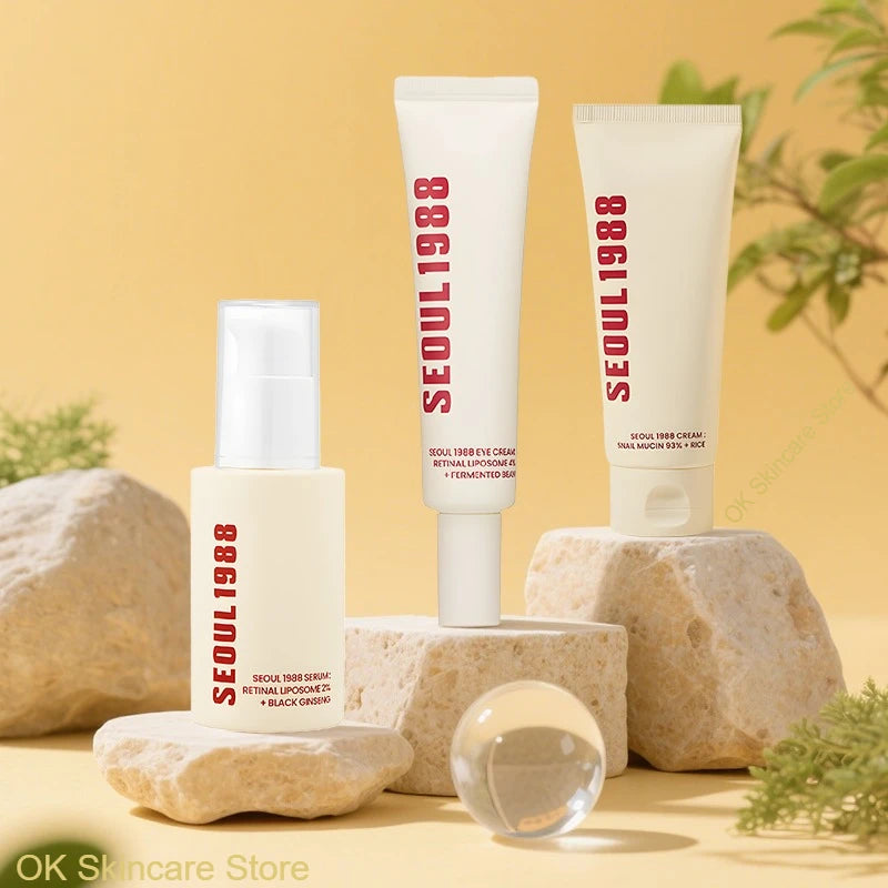 Korean Centella Pink Salt Pore Care Fresh Toner Ampoule Facial Serum Deep Cleanser and Face Cream Skincare Original Products Set