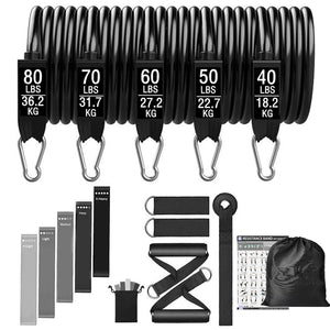 300lb Fitness Booty Resistance Elastic Band Workout for Training Home Exercise Sport Gym Dumbbell Harness Set Expander Equipment
