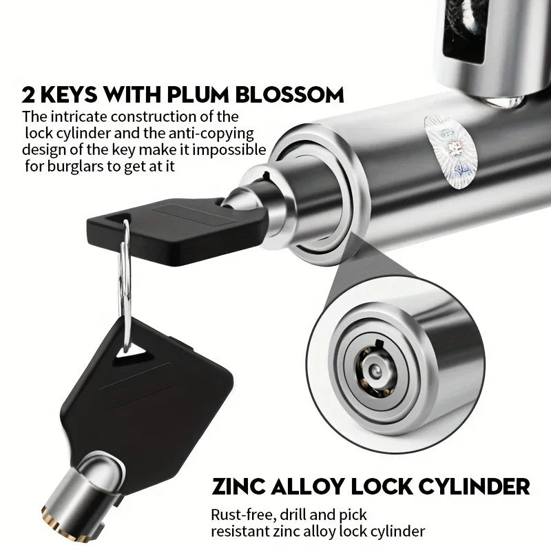 Bicycle chain lock outdoor waterproof metal heavy duty anti-theft car lock with key suitable for bicycles and motorcycles Lock - You Offer
