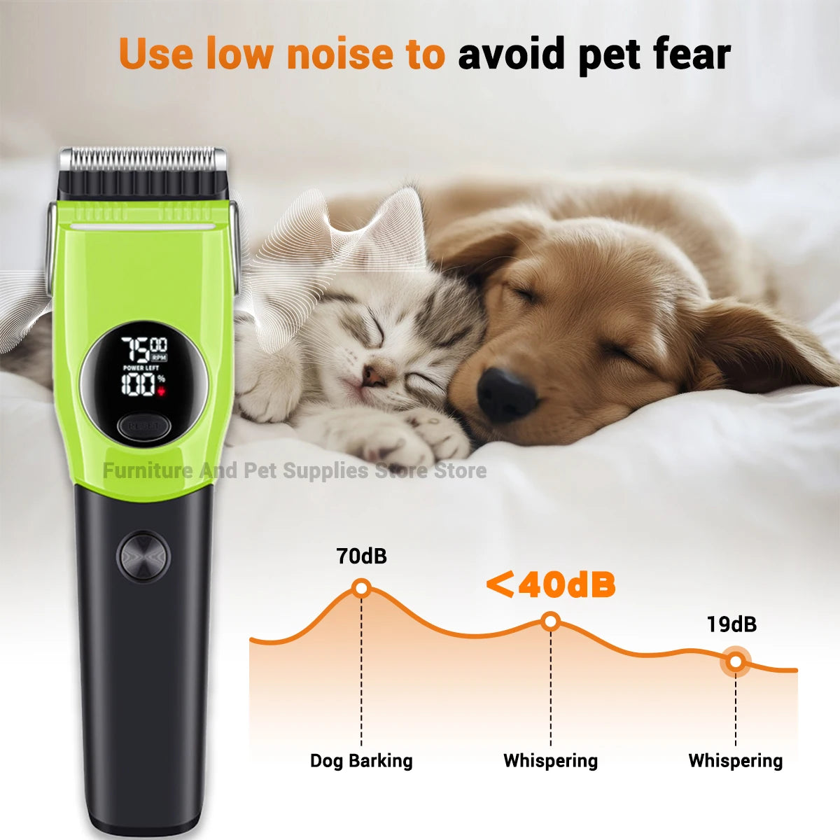 Electric Dogs Grooming Clipper Professional Hair Cutter for Pets Hair Trimmer Cordless Low Noise Shaver Cutter Machine Scissors