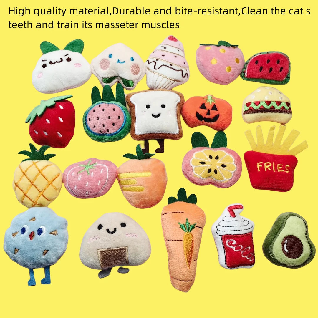 Cute Cat Toy Set With Catnip Pet Mint Plush Toy With Scent Kitten Mini Catnip Chew Toy Teeth Grinding juguete para gatos Pet Toy