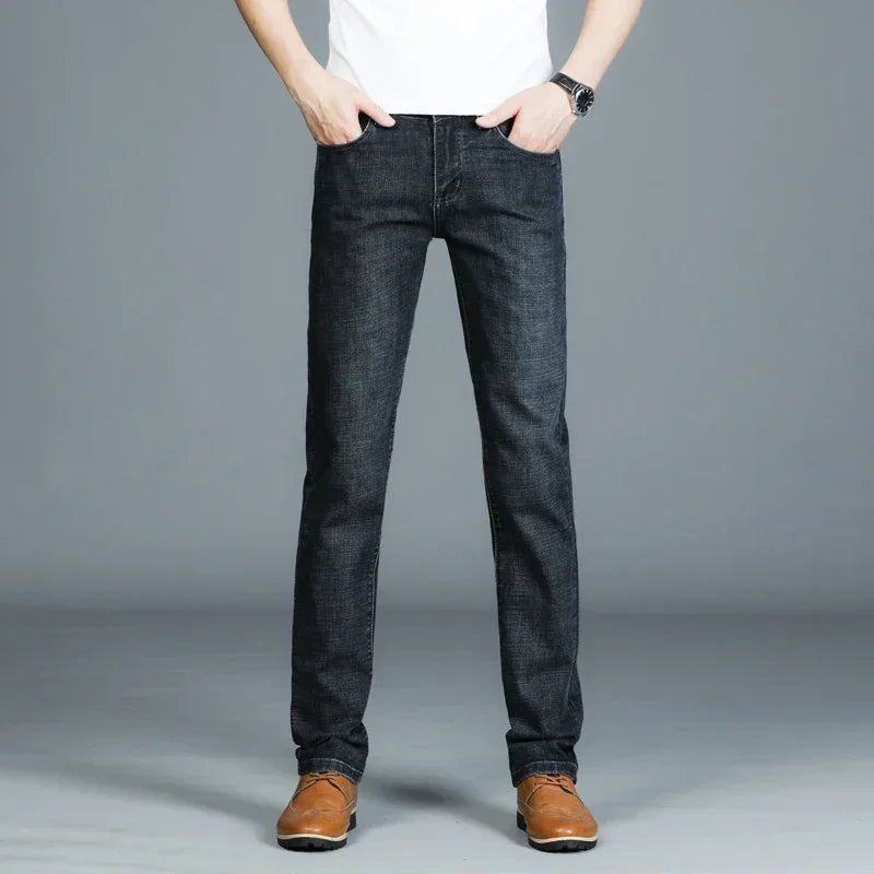 Mens High Quality Jeans Fashion Straight Denim Pants Men Classic Casual Jeans Male Plus Size Denim Trousers Ripped Jeans 28-40 - You Offer
