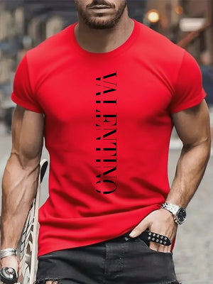 Men's summer round-neck printed short-sleeved t-shirt from luxury brand - streetwear for summer, original men's top
