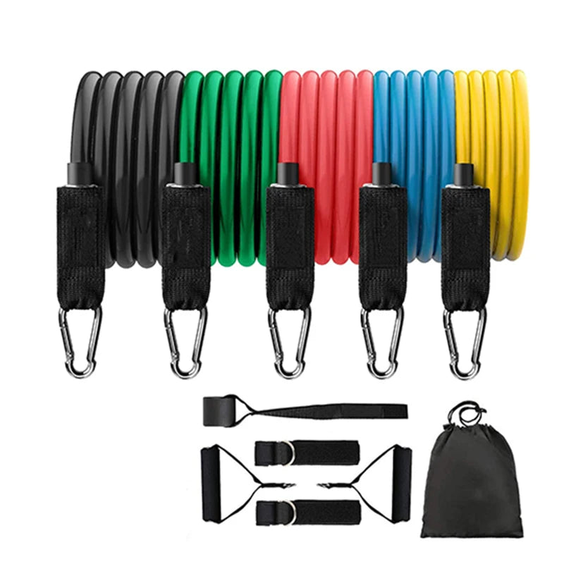 Latex resistance Pull bands rope for Pilates, yoga, CrossFit, fitness , 11PCs - You Offer